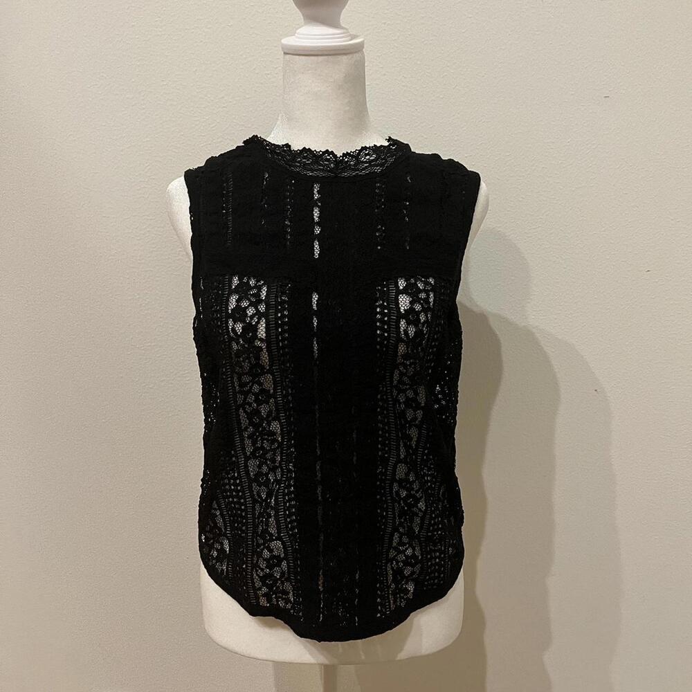 Free People Lace Over Sheer Top NWT Size M